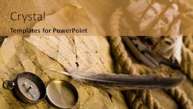  Presentation with old ship - Cool new presentation theme with ship and old map backdrop and a gold colored foreground