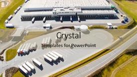  Presentation with czech republic - PPT theme enhanced with ship builbing industry - industrial area warehouses from above background and a mint green colored foreground