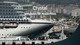  Presentation with build - Slide set having ship build - image of big cruise background and a  colored foreground