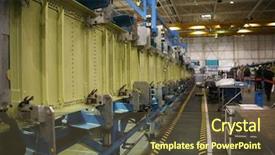  Presentation with aerospace - Presentation consisting of ship build - inside aerospace production facility background and a  colored foreground