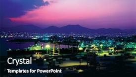  Presentation with ship - Presentation featuring ship building - city view background and a black colored foreground