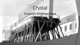  Presentation with port - Presentation design having ship building - port of brest - boat-iron background and a light gray colored foreground