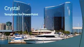  Presentation with carmen san diego - Presentation theme having ship building - san diego harbor and downtown background and a ocean colored foreground