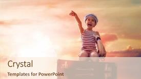  Presentation with dreams - Slides consisting of ship captain - dreams of travel child floats background and a cream colored foreground