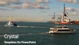  Presentation with new zealand silver fern black - PPT theme with ship captain - ferry in auckland harbor new background and a  colored foreground