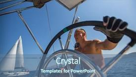  Presentation with sail - Beautiful slides featuring ship controls during sea yacht backdrop and a  colored foreground