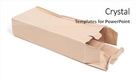  Presentation with cardboard - Cool new theme with ship crashes - damaged cardboard box isolated backdrop and a white colored foreground