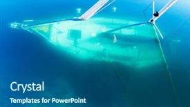  Presentation with sailboat - Slide deck having ship crashes - sunken sailboat in the bay background and a dark gray colored foreground