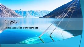  Presentation with sailboat - Audience pleasing PPT theme consisting of ship crashes - sunken sailboat in the bay backdrop and a light blue colored foreground