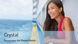  Presentation with travel - Audience pleasing PPT layouts consisting of ship deck enjoying summer europe backdrop and a light blue colored foreground