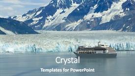  Presentation with cruise ship - Theme enhanced with ship destination vacation with ice background and a seafoam green colored foreground
