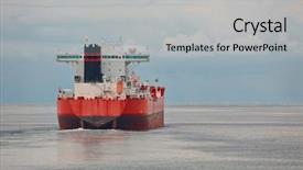  Presentation with ship - Presentation theme enhanced with ship headig out at sea background and a light gray colored foreground