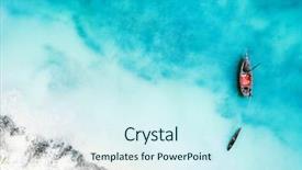  Presentation with ocean ship - Slide deck featuring ship in beautiful turquoise ocean background and a cool aqua colored foreground