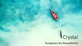  Presentation with ocean ship - PPT theme enhanced with ship in beautiful turquoise ocean background and a cool aqua colored foreground