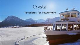  Presentation with salzburg - PPT theme enhanced with ship in ice - village st wolfgang on the lake wolfgangsee - salzburg austria background and a light blue colored foreground