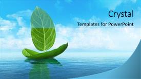  Presentation with ship navigation - Slide deck enhanced with ship made of leaves background and a cyan colored foreground