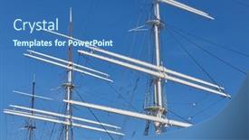  Presentation with ship - Presentation having ship-masts-in-glowing-highlights background and a ocean colored foreground