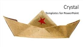  Presentation with red star - Colorful PPT theme enhanced with ship model with red star backdrop and a white colored foreground