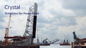  Presentation with bridges - Presentation theme featuring ship names brands and logo background and a sky blue colored foreground