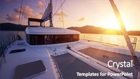  Presentation with ship navigation - Presentation theme consisting of ship navigation - beautiful view to catamaran background and a dark gray colored foreground