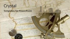  Presentation with ship navigation - Audience pleasing slide deck consisting of ship navigation - map sextant and compass backdrop and a mint green colored foreground