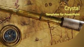  Presentation with ship navigation - Amazing PPT layouts having ship navigation - sea concept backdrop and a tawny brown colored foreground