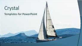  Presentation with yacht - Audience pleasing PPT layouts consisting of ship navigation free - sailing yacht boat backdrop and a  colored foreground