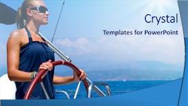 Presentation with ship navigation - Slides enhanced with ship navigation free - yacht sailing background and a sky blue colored foreground