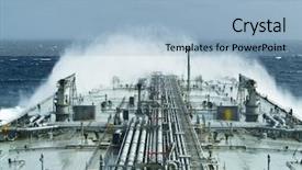  Presentation with tanker ship - Colorful theme enhanced with ship on open rough sea backdrop and a light blue colored foreground