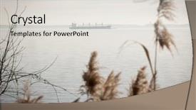  Presentation with cargo ship - Amazing presentation theme having ship on the chesapeake bay backdrop and a light gray colored foreground
