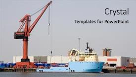 Presentation with ship - Slide deck enhanced with ship operation - harbor background and a light gray colored foreground