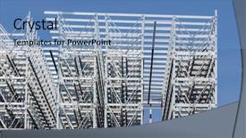  Presentation with company description - Presentation featuring ship operation - high-bay warehouse of a company background and a teal colored foreground