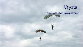  Presentation with ship - Theme with ship operation - two parachutists background and a lemonade colored foreground