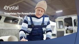  Presentation with ship - Cool new slide deck with ship or boat or sign backdrop and a violet colored foreground