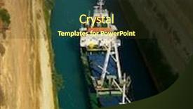  Presentation with corinth - Theme enhanced with ship passing through the corinth canal greece background and a tawny brown colored foreground