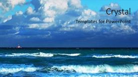  Presentation with ocean ship - PPT layouts enhanced with ship patrol - boat in the ocean amid background and a light blue colored foreground