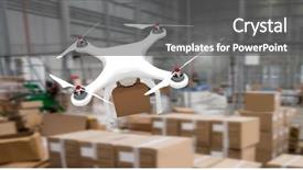  Presentation with ship propeller - PPT theme with ship propeller - digital composite of drone flying background and a dark gray colored foreground