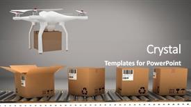  Presentation with drone delivery - PPT theme having ship propeller - digital composite of drone flying background and a gray colored foreground