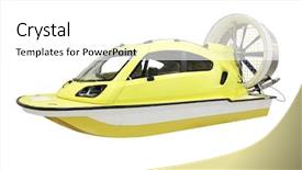  Presentation with ship propeller - Presentation theme enhanced with ship propeller - image of aeroboat background and a white colored foreground