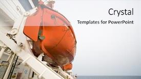 Presentation with ocean ship - Slides with ship propeller - lifeboat on ocean liner background and a sky blue colored foreground