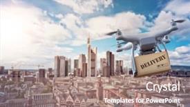  Presentation with ship propeller - Amazing presentation having ship propeller - multicopter drone with package flying backdrop and a coral colored foreground