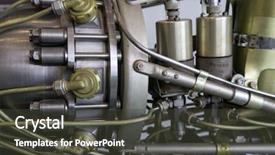  Presentation with ship engine - Beautiful slide deck featuring ship propeller - rocket engine launcher detail exhibition backdrop and a dark gray colored foreground