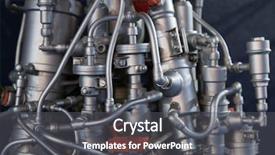  Presentation with rocket launch - PPT theme enhanced with ship propeller - rocket engine launcher detail exhibition background and a dark gray colored foreground