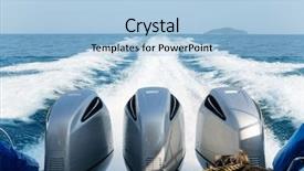  Presentation with thailand - Amazing PPT theme having ship propeller - three powerful engines mounted backdrop and a light blue colored foreground