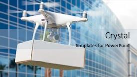  Presentation with uas - Presentation design enhanced with ship propeller - unmanned aircraft system uas quadcopter background and a light blue colored foreground