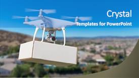  Presentation with uas - Cool new presentation design with ship propeller - unmanned aircraft system uas quadcopter backdrop and a teal colored foreground