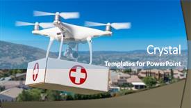  Presentation with quadcopter - Amazing PPT theme having ship propeller - unmanned aircraft system uas quadcopter backdrop and a teal colored foreground