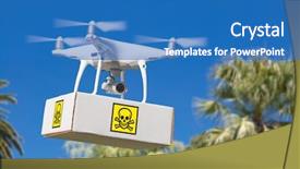  Presentation with drone quadcopter - Presentation theme consisting of ship propeller - unmanned aircraft system uav quadcopter background and a teal colored foreground