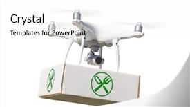  Presentation with quadcopter - Presentation design featuring ship propeller - unmanned aircraft system uav quadcopter background and a white colored foreground