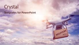  Presentation with epic - Presentation design enhanced with ship propeller - unmanned multicopter drone with package background and a lemonade colored foreground